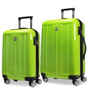 World Traveler Contour 2-Piece Lightweight Polycarbonate Hardside Expandable Spinner Luggage Set with TSA Lock - Apple Green (20in & 24in)