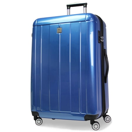 World Traveler Contour 28-Inch Lightweight Polycarbonate Hardside Expandable Spinner Luggage with TSA Lock - Blue