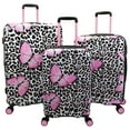 thumbnail image 1 of World Traveler Dejuno Butterfly Cheetah 3-Piece Expandable Spinner Luggage Set, 1 of 6