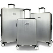 World Traveler Dejuno Monarch 3-Piece Polycarbonate Spinner Luggage Set - Titanium