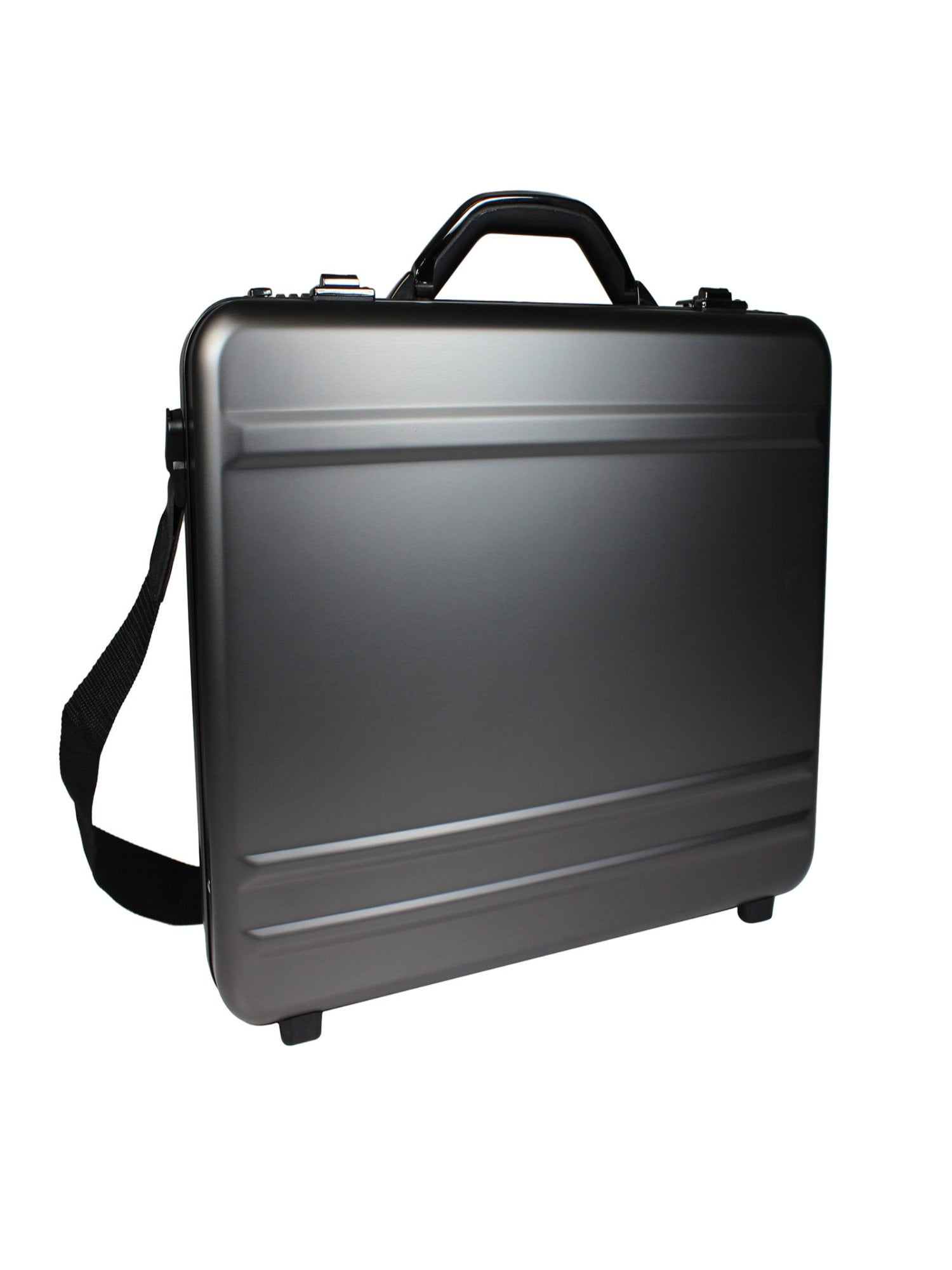 World Traveler EuropeanStyle Gunmetal Laptop Attache Briefcase