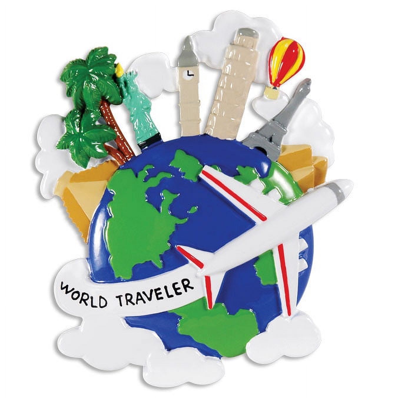 World Traveler Globe Personalized Christmas Ornament DO-IT-YOURSELF