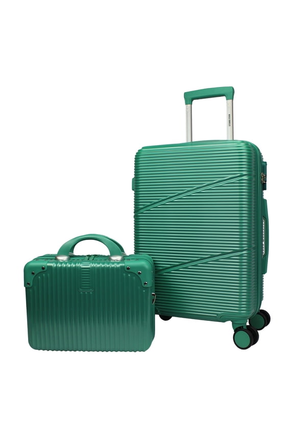 Highways 2-Piece Hardside Carry-On Spinner Luggage Set - Green