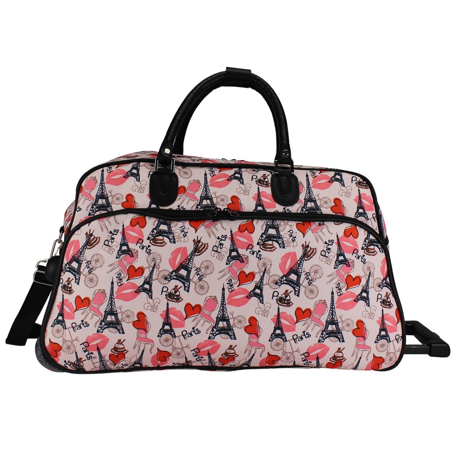 World Traveler Paris 21-Inch Carry-On Rolling Duffel Bag - Paris Pink