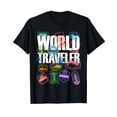 thumbnail image 1 of World Traveler Passport stamp Vintage Travel Lover T-Shirt, 1 of 5