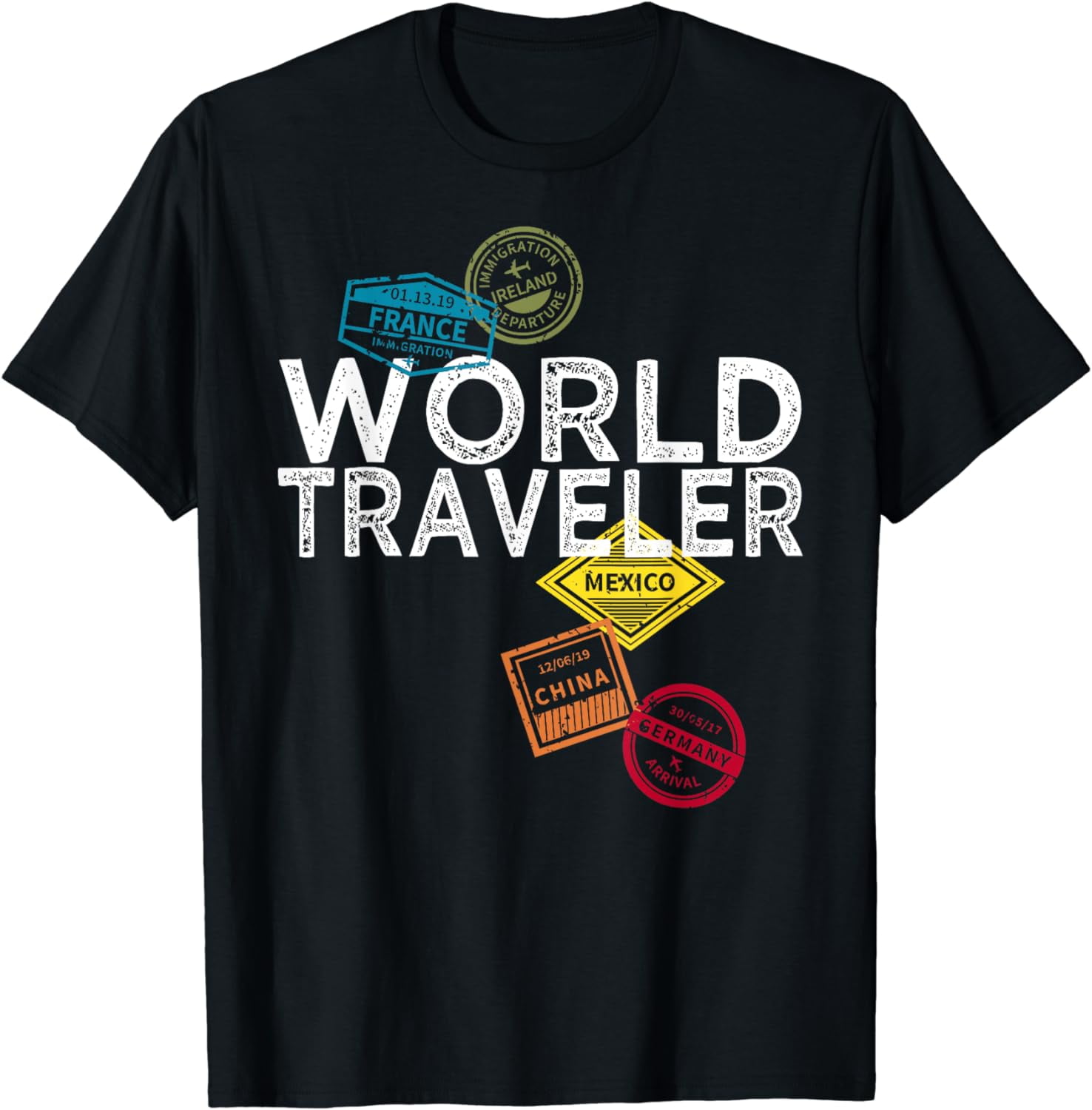 World Traveler Passport stamp gift shirt for men and women T-Shirt ...