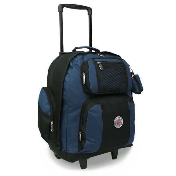 World Traveler Transworld 22-Inch Carry-On Rolling Backpack Airline Approved Size - BlackNavy