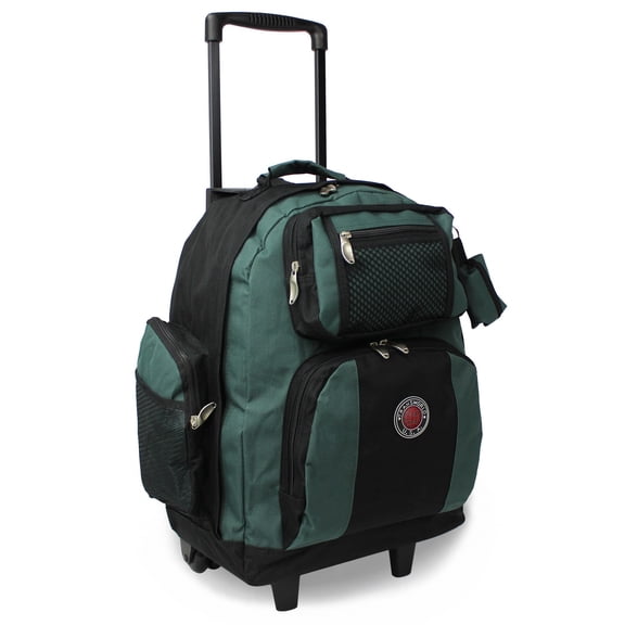 World Traveler Transworld 22-Inch Carry-On Rolling Backpack Airline Approved Size - Green
