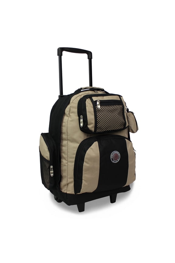 Transworld 22-Inch Carry-On Rolling Backpack Airline Approved Size - Khaki
