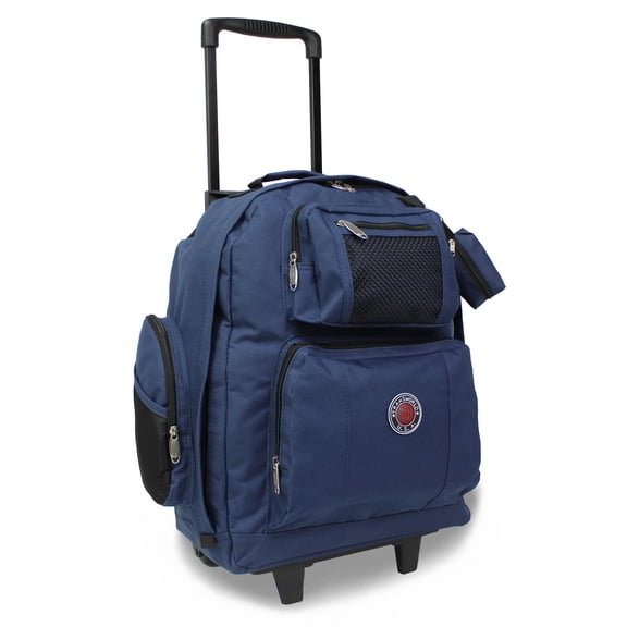 World Traveler Transworld 22-Inch Carry-On Rolling Backpack Airline Approved Size - Navy