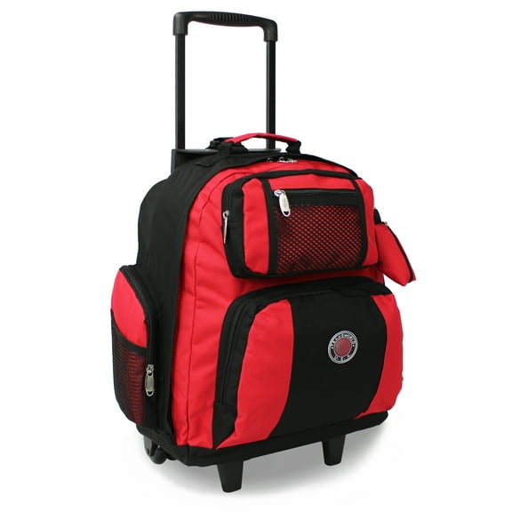 World Traveler Transworld 22-Inch Carry-On Rolling Backpack Airline Approved Size - Red