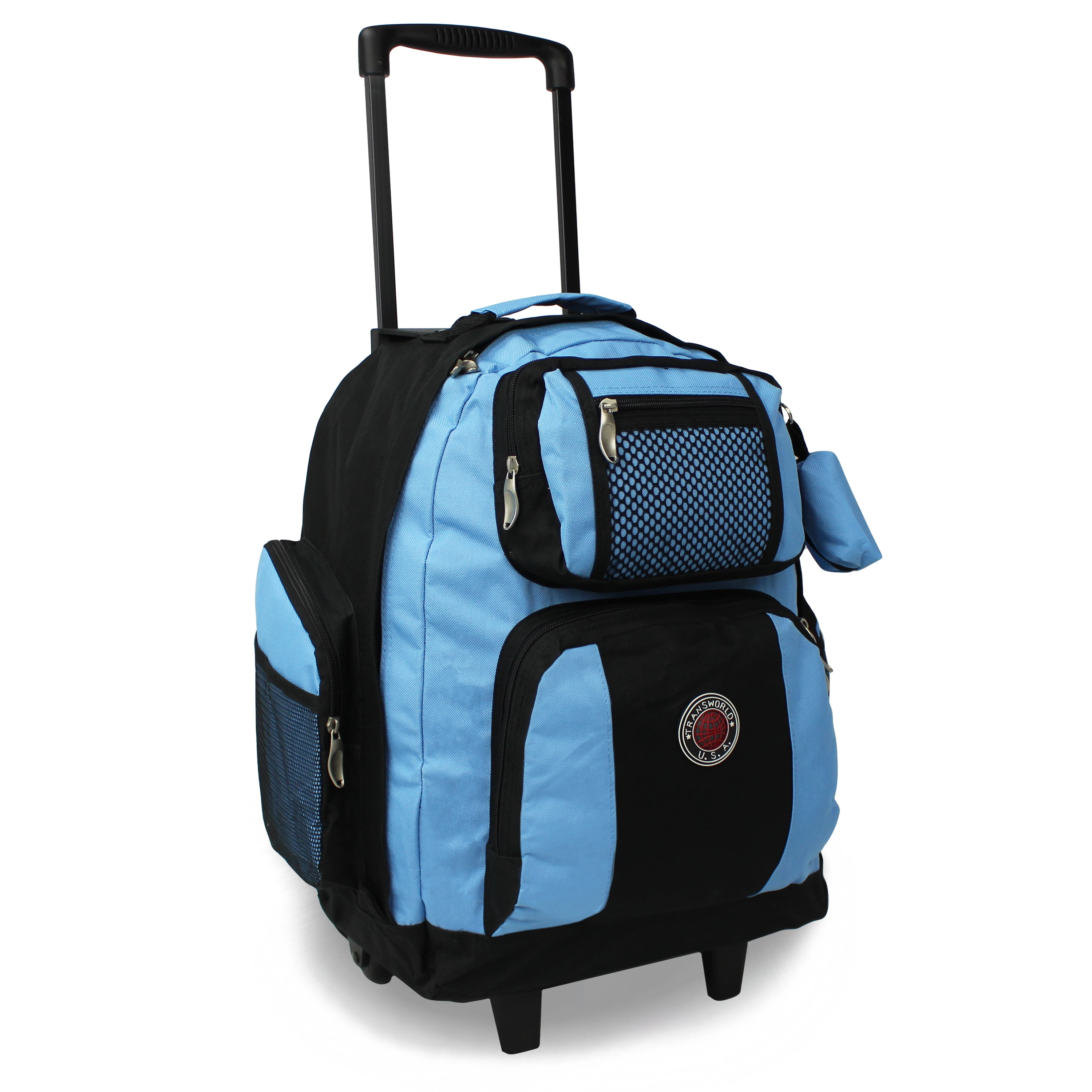 World Traveler Transworld 22-Inch Carry-On Rolling Backpack Airline Approved Size - SkyBlue