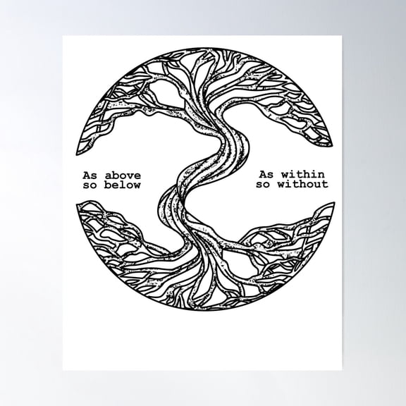 World Tree - As Above So Below Poster Wall Art, Modern Wall Decor For Living Room Bedroom, 24x24 UNFRAMED