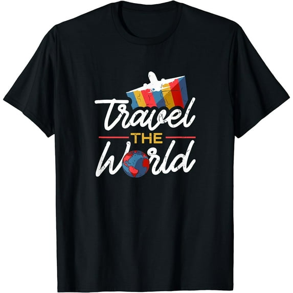 World Trip Travel Around World Tour Traveller Gift T-Shirt Black 4X-Large