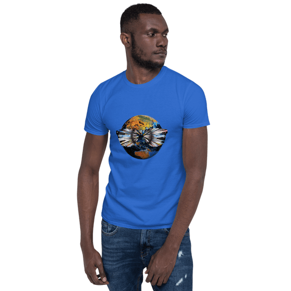 World View with Globe - Short-Sleeve Unisex T-Shirt (Royal, M)