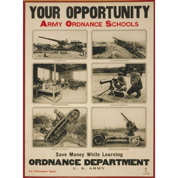 World War 1. American Recruiting Poster Issued In 1919 After World War 1 Had Ended. The Posters Reads History
