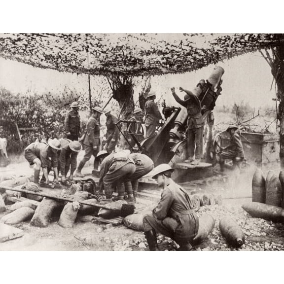 World War 1. Australians Firing A 9.2 Inch Howitzer Out Of The Ypres Salient During The Battle Of Passchendaele. I Threw
