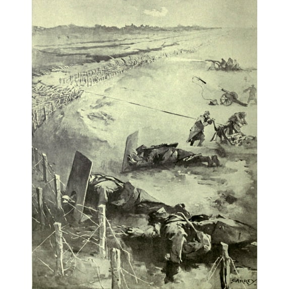 World War 1. French Troops' Using Various Tactics To Overcome The Enemy'S Barbed Wire Defenses. They Cut Through The Wire With Shears Work Under Cover Steel Gun-Shield Use Of A Grappling Hook Fired