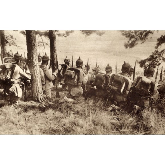 World War 1. German Infantry At The Edge Of A Forest Awaiting The Command To Attack. 1914-18. History