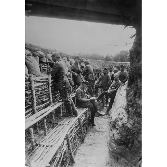 World War 1. Germans Soldiers In A Trench In Russian Poland. Ca. 1914-17. History (18 x 24)