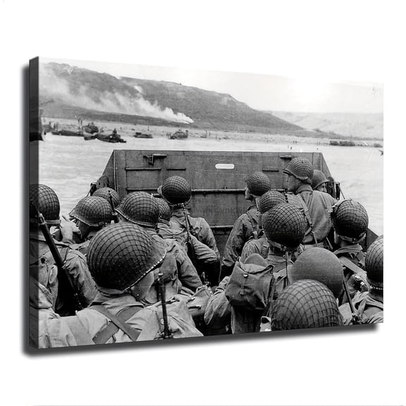 World War 2 Approaching Omaha Vintage World War Canvas Poster Wall Art Decor Print Picture Paintings for Living Room Bedroom Decoration