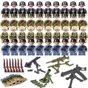 World War 2 Army Soldier Figures American vs German Army Battle WW2 Playset / 40 pcs