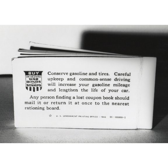 World War 2 Gasoline Rationing Booklet For One Year'S Consumption. From 1942-1946 U.S. Government Also Rationed Other