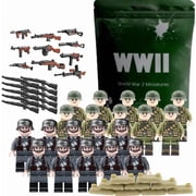 World War 2 Soldier Figures American vs German Army Battle WW2 Playset / 50 pcs