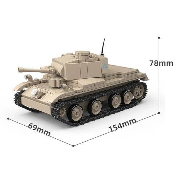 World War 2 WW2 Military Main Battle Tank Cannon Armor Vehicle MOC Building Blocks Bricks Model DIY Assembly Toys For Kids