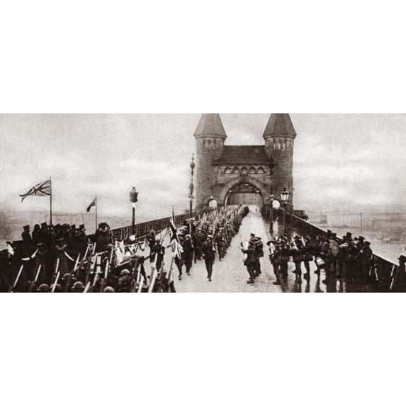World War I: Bonn, C1918. /Ncanadian General Sir Arthur Currie And His Staff Saluting The Canadian Troops Crossing The Rhine At Bonn,