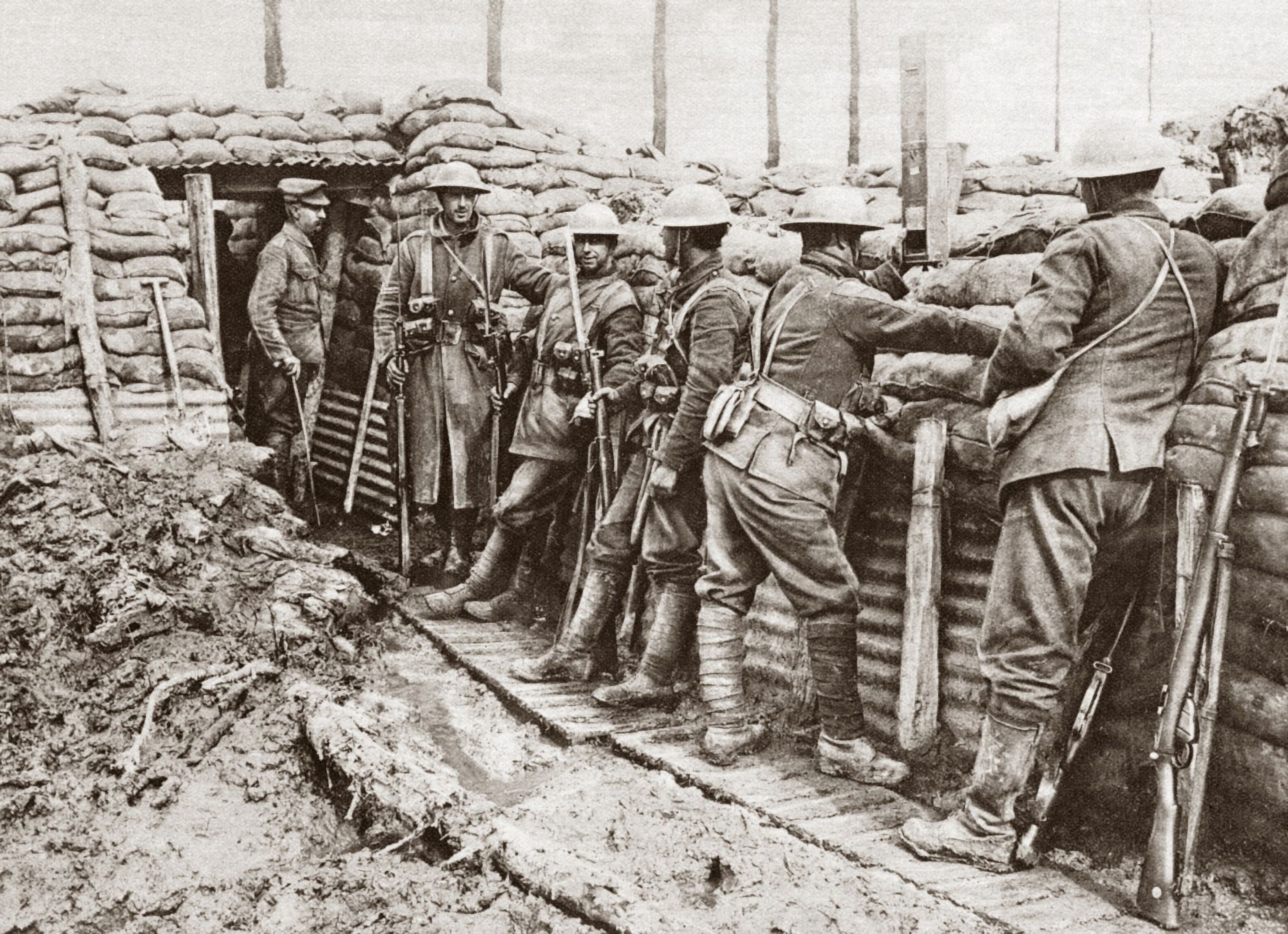 World War I: Canadians. /Ncanadian Troops In A Trench During World War ...