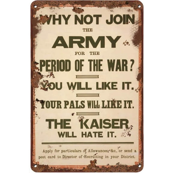 World War I One Tin Sign Metal Poster Weapons of Mass Persuasion Retro Vintage Metal Tin Sign WWI Signs & Home Bar Kitchen Wall Decor Signs 12x8Inch 1