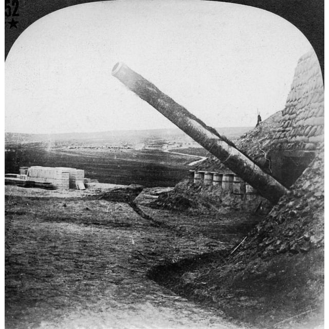 World War I Thessaloniki. Nlarge British Naval Gun Covered In
