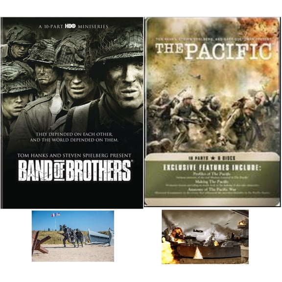 World War II DVD Double Feature Band of Brothers & The Pacific 20 Episodes Includes 2 World War 2 Art Cards
