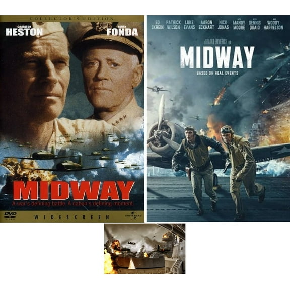 World War II Double Feature Midway Original & Midway Remake 2 DVD Set Includes Pearl Harbor Art Card
