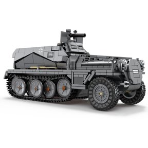 World War II Military Building Block Set – Featuring Army Soldier, Bismarck Battleship, Armored Car & Strategic Bomber