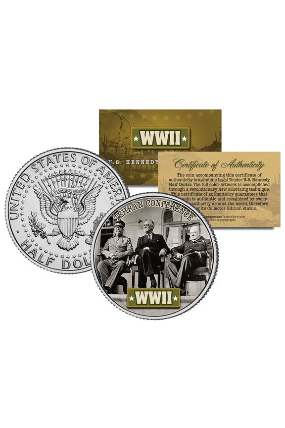 World War II TEHRAN CONFERENCE JFK Kennedy Half Dollar U.S. Coin