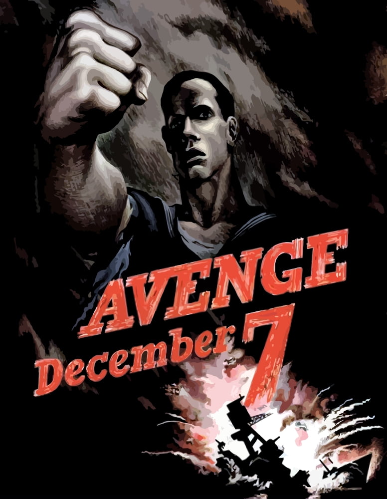 World War II poster declaring Avenge December 7th Canvas Art - John ParrotStocktrek Images (13 x 17)
