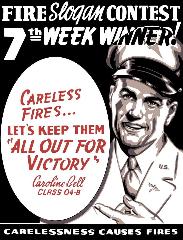 World War II propaganda poster of a smiling army officer Canvas Art - John ParrotStocktrek Images (25 x 33)