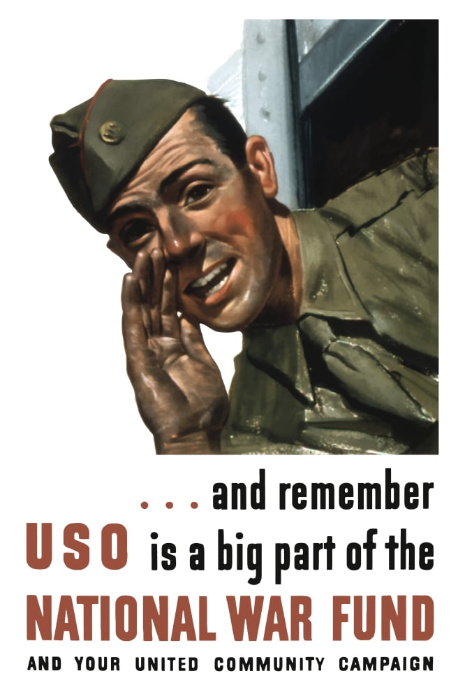 World War II propaganda poster of a soldier shouting from a window Canvas Art - John ParrotStocktrek Images (12 x 18)