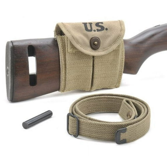 World War Supply M1 Carbine Sling Oiler and Buttstock Pouch, Expertly Handcrafted Replica, Khaki