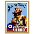 thumbnail image 1 of World War WWII Canada Enlist Royal Canadian Air Force Pilot A4 Artwork Framed Wall Art Print, 1 of 4
