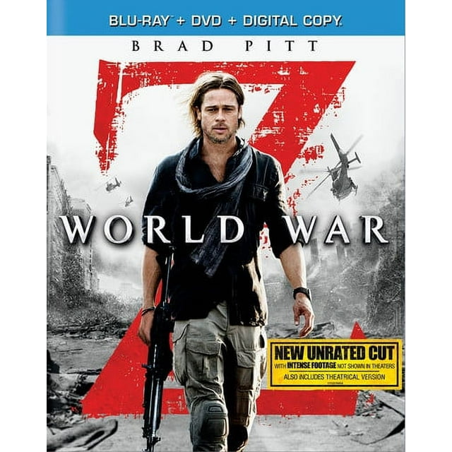 World War Z (Unrated) (Blu-ray + DVD + Digital Copy), Paramount, Horror