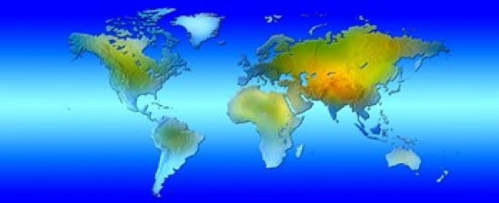 World map Canvas Art - Panoramic Images (30 x 13)