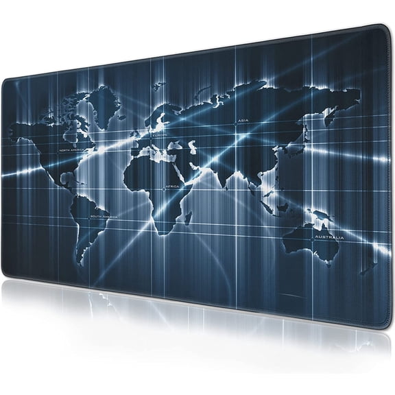 World map Mouse Pad Extended Gaming Mouse Pad (31.5x15.7 in) Large Non-Slip Rubber Base Cute Mouse pad with Stitched Edges Full Desk Mousepad XXL