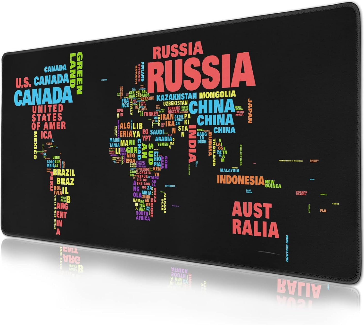 World map Mouse Pad Extended Gaming Mouse Pad (31.5x15.7 in) Large Non ...
