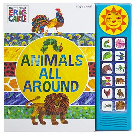 Pre-Owned World of Eric Carle - Animals All Around Sound Book - PI Kids: Mini Deluxe Custom Frame Sound Book Paperback