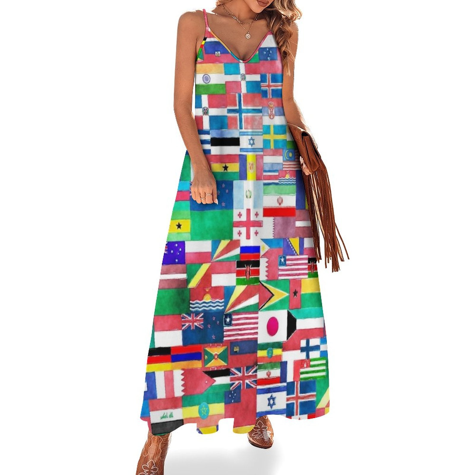 World of Flags Sleeveless Dress Clothing women's clothing summer 2024