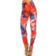 thumbnail image 1 of World of Leggings Buttery Smooth Red and Blue Tie Dye Joggers - Large, 1 of 2
