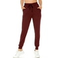 thumbnail image 1 of World of Leggings Buttery Smooth Solid Basic Burgundy Joggers - Burgundy Large, 1 of 2